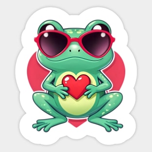 Valentine Frog Sticker